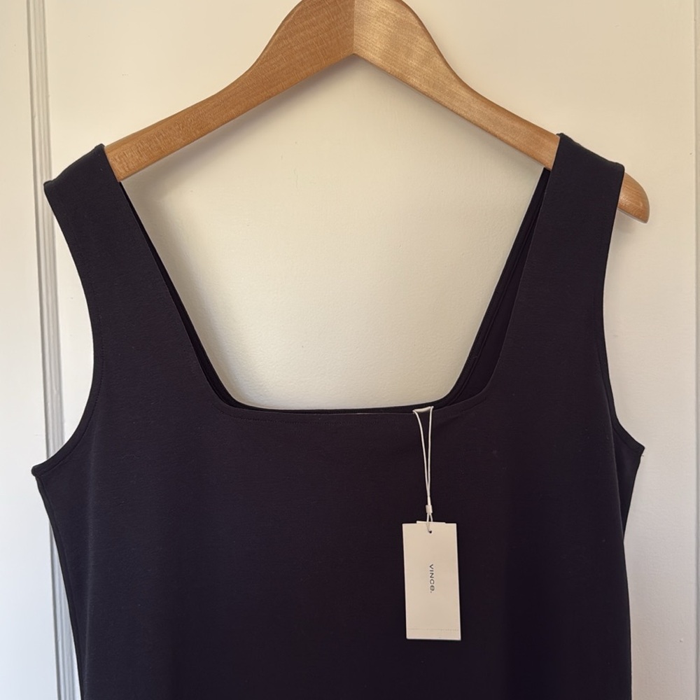 Midnight Navy Vince Cotton Midi Dress - Picture 2 of 8